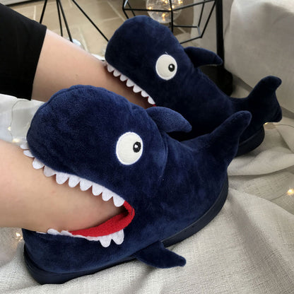 Blue Whale Plush Slippers